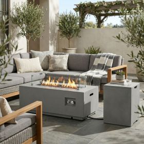 42" Propane Gas Fire Pit Table with Propane Tank Storage Bin
