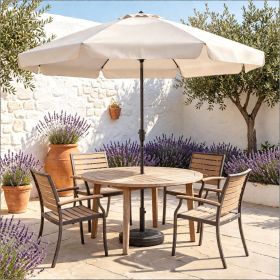 10 FT Scalloped Patio Umbrella with Push Button Tilt and 8 Fiberglass Ribs  Outdoor Dining Canopy Garden Shade Sun Protectio-The  umbrella  stand
