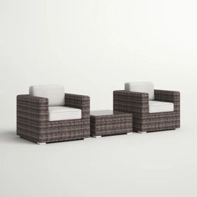 Fully Assembled 2-Person Rattan Wicker Seating Set with Cushions