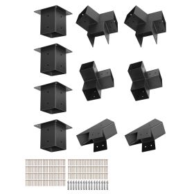 Pergola Kit, 4x4 Inch Pointed-Roof Pergola Brackets for 3.5x3.5 In Lumbers in Actual Size
