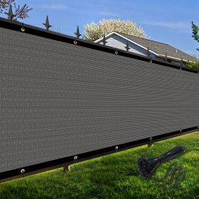 Artpuch Privacy Fence Screen Dark Grey Customized Outdoor Mesh Panels for Backyard, Balcony,Patio,Construction Site with Zip Ties (Color: Dark Grey, size: 8x297 ft)